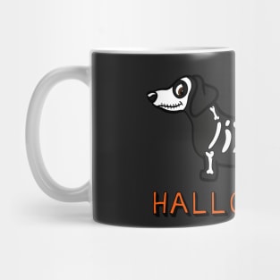 Happy Halloweenie Dachshund Skeleton Mug